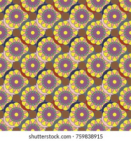 New color seamless pattern with many flower.