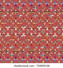 New color seamless pattern with many flower.