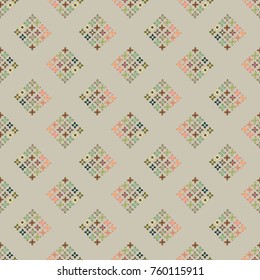New color seamless pattern with many flower.