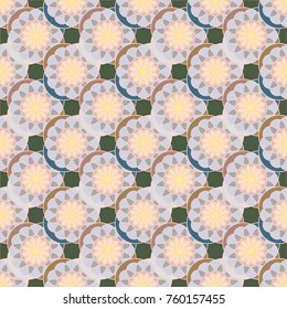 New color seamless pattern with many flower.