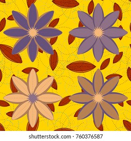 New color seamless pattern with many flower.