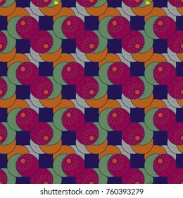 New color seamless pattern with many flower.