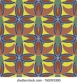 New color seamless pattern with many flower.