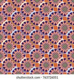 New color seamless pattern with many flower.