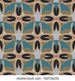 New color seamless pattern with many flower.
