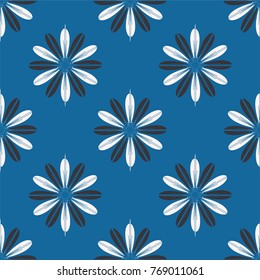 New color seamless pattern with many flower.