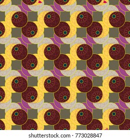 New color seamless pattern with many flower.