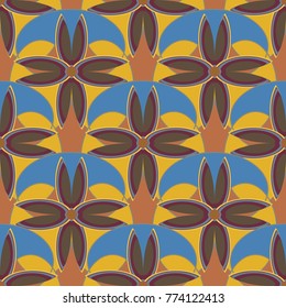 New color seamless pattern with many flower.
