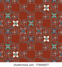 New color seamless pattern with many flower.