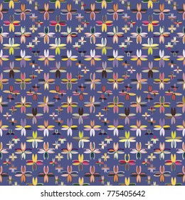 New color seamless pattern with many flower.