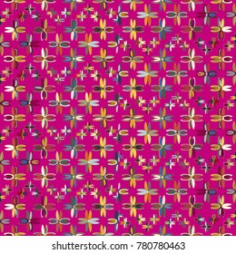 New color seamless pattern with many flower.