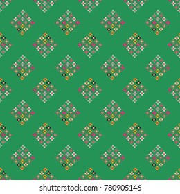 New color seamless pattern with many flower.