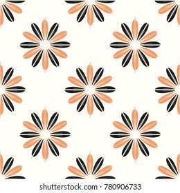 New color seamless pattern with many flower.
