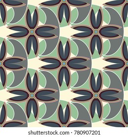 New color seamless pattern with many flower.