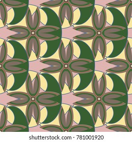 New color seamless pattern with many flower.