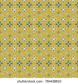 New color seamless pattern with many flower.