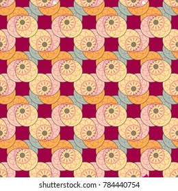 New color seamless pattern with many flower.