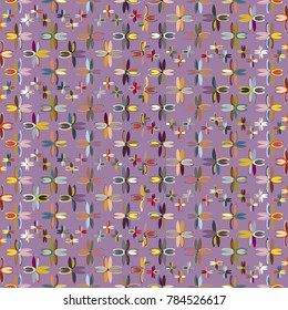 New color seamless pattern with many flower.