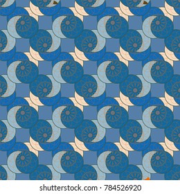 New color seamless pattern with many flower.