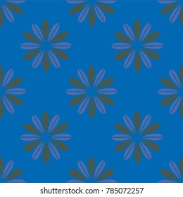 New color seamless pattern with many flower.