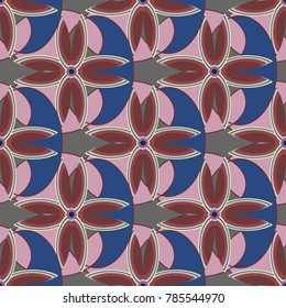 New color seamless pattern with many flower.
