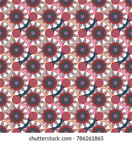 New color seamless pattern with many flower.