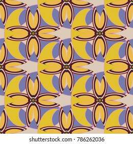 New color seamless pattern with many flower.