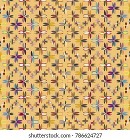 New color seamless pattern with many flower.