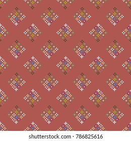 New color seamless pattern with many flower.