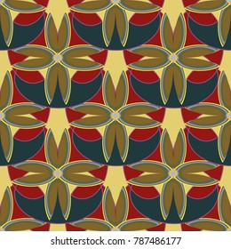 New color seamless pattern with many flower.