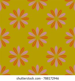 New color seamless pattern with many flower.