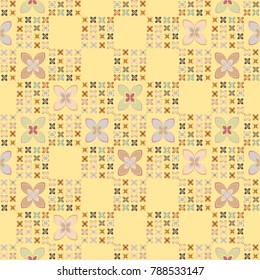 New color seamless pattern with many flower.