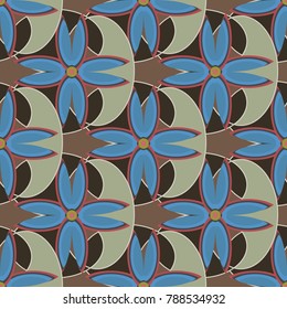 New color seamless pattern with many flower.