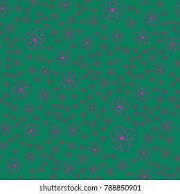 New color seamless pattern with many flower.