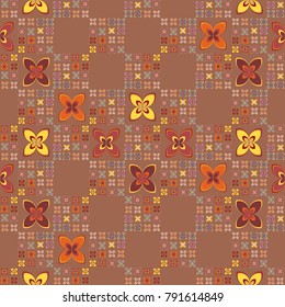 New color seamless pattern with many flower.