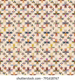 New color seamless pattern with many flower.