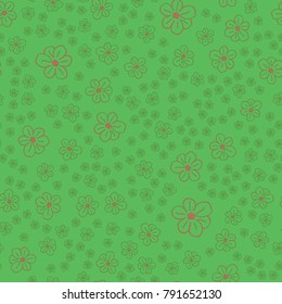 New color seamless pattern with many flower.