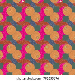 New color seamless pattern with many flower.