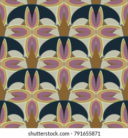 New color seamless pattern with many flower.