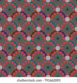 New color seamless pattern with many flower.