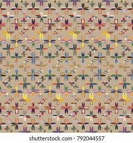 New color seamless pattern with many flower.