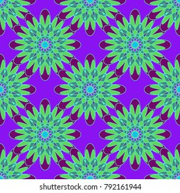 New color seamless pattern with many flower.