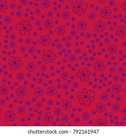 New color seamless pattern with many flower.