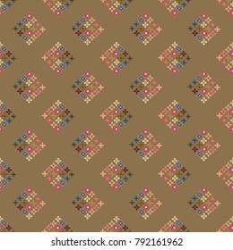 New color seamless pattern with many flower.