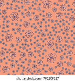 New color seamless pattern with many flower.
