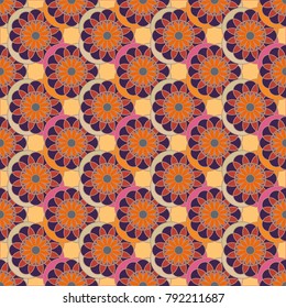 New color seamless pattern with many flower.
