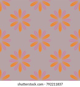 New color seamless pattern with many flower.