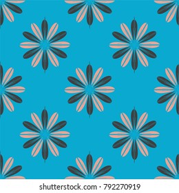 New color seamless pattern with many flower.