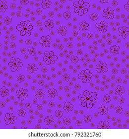 New color seamless pattern with many flower.