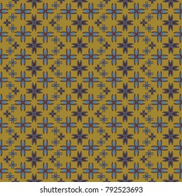 New color seamless pattern with many flower.